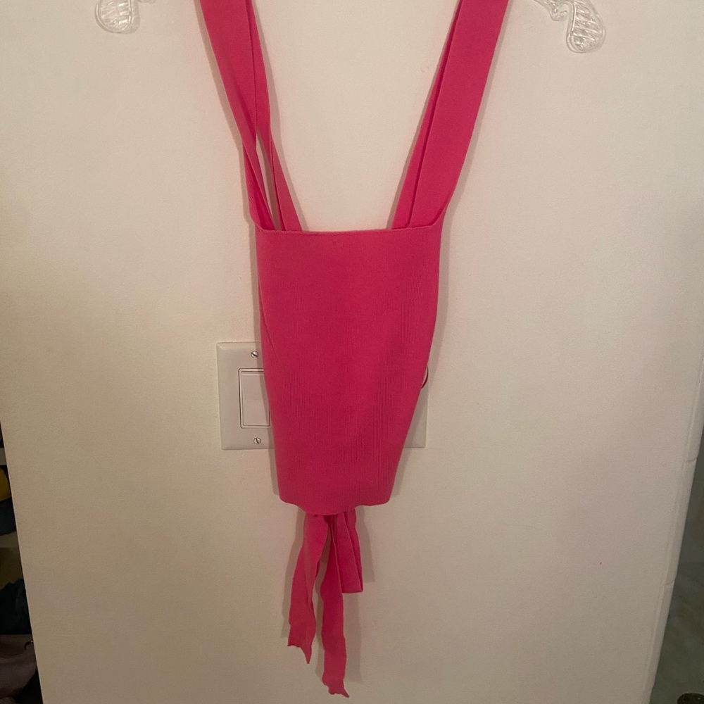 Brunch club hot pink tank with cross back
